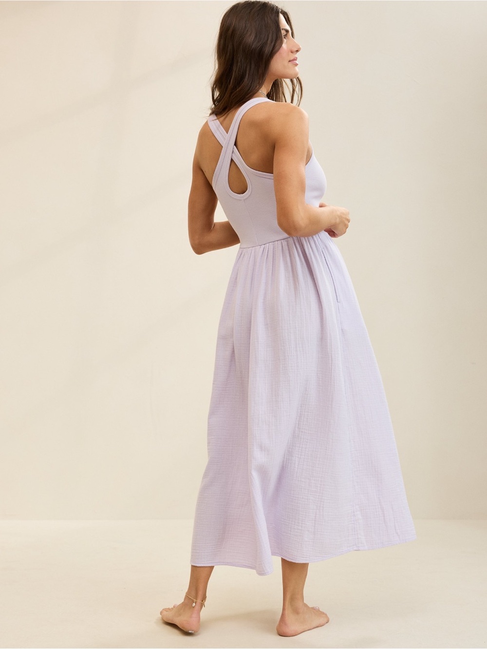 💜AERIE~At the barre cross back dress SIZE L